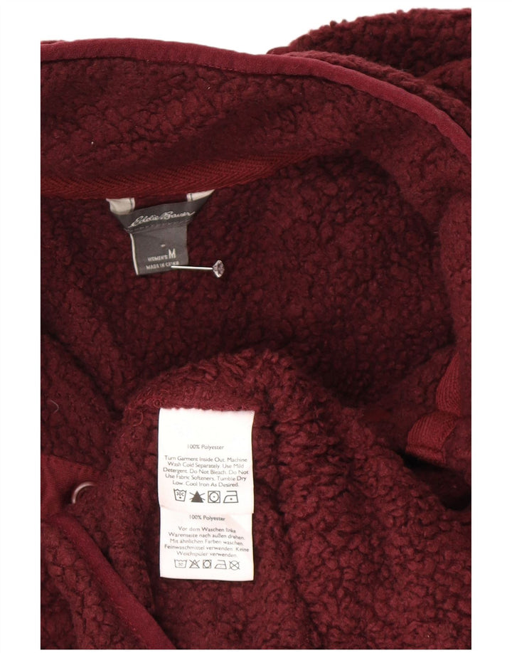Eddie Bauer Damen-Fleecepullover mit Knopfkragen, UK 14, mittleres Burgunderrot