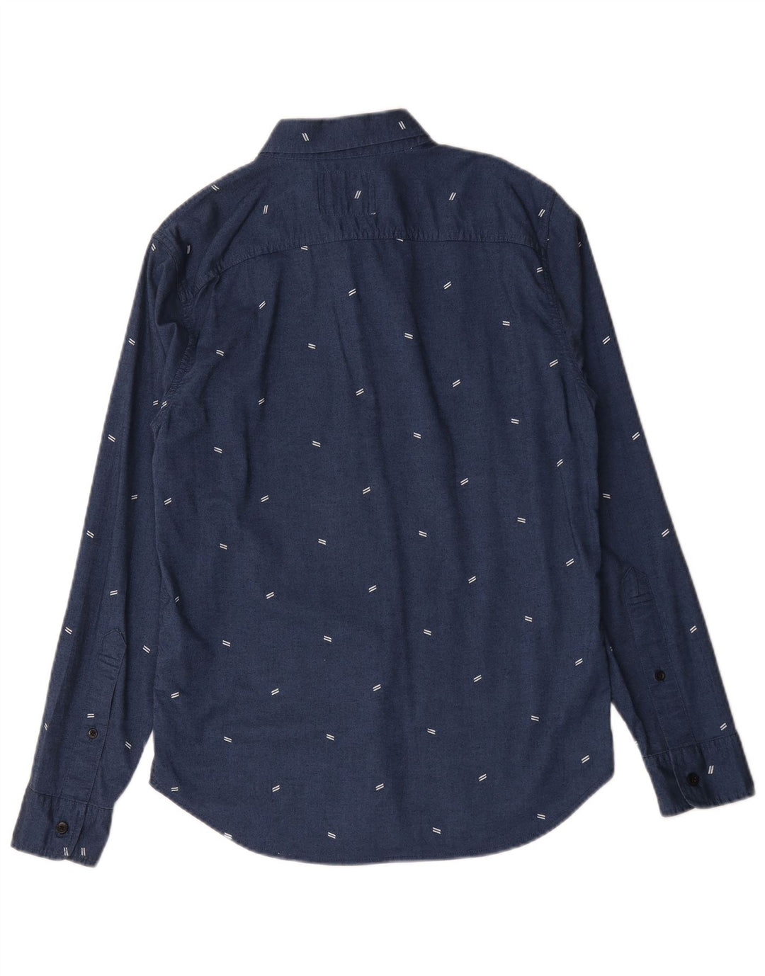 Hollister Herren-Hemd, klein, marineblau, gepunktet, Baumwolle