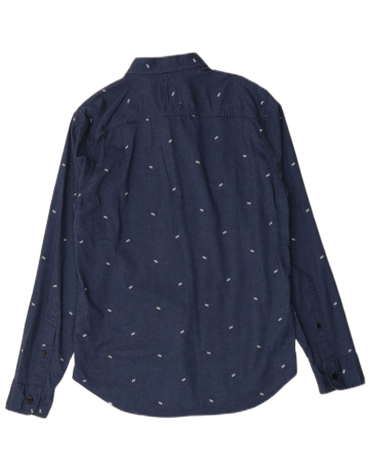 Hollister Herren-Hemd, klein, marineblau, gepunktet, Baumwolle