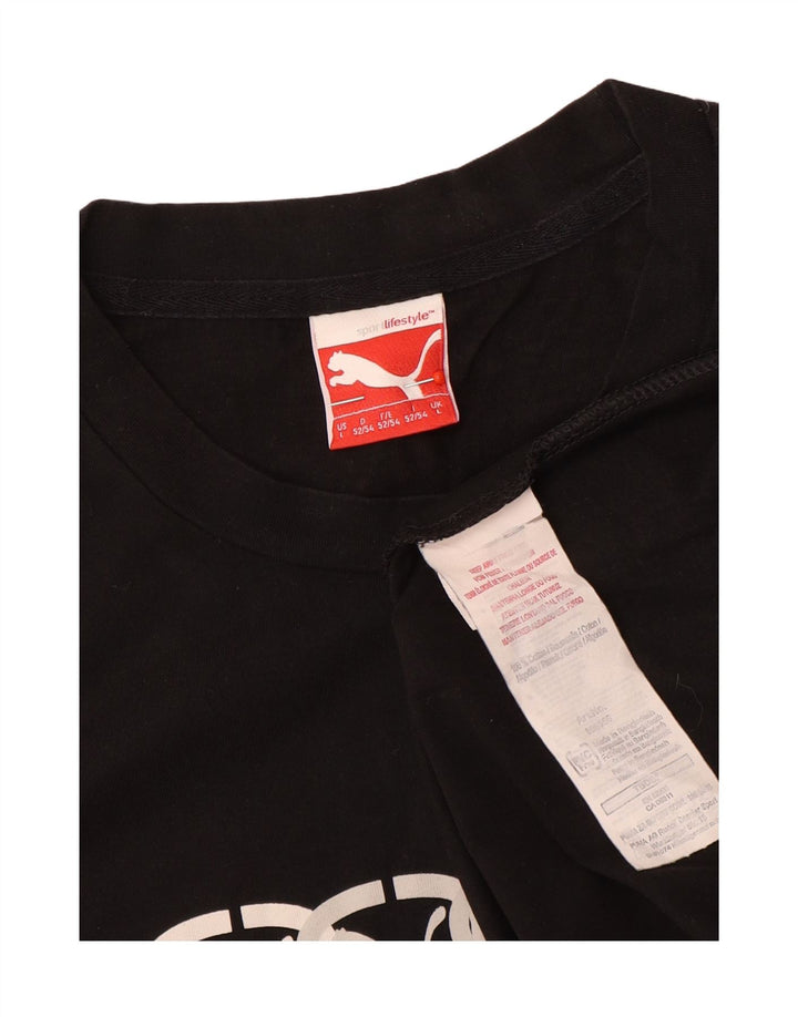 Puma Herren T-Shirt mit Grafik, groß, aus schwarzer Baumwolle