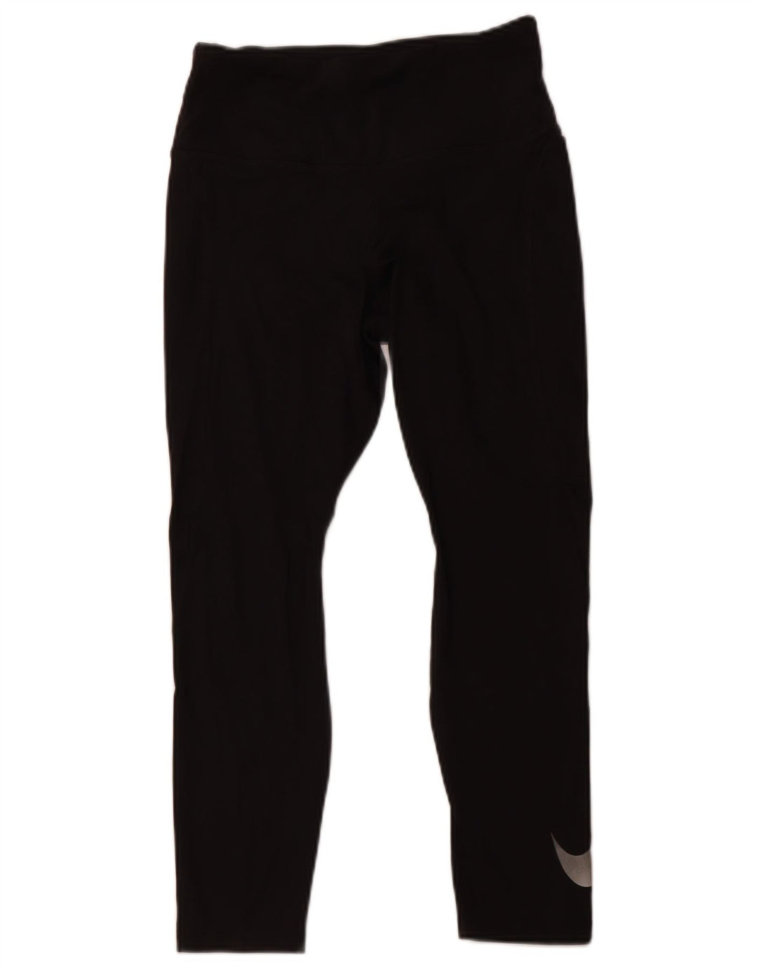 NIKE Womens Dri Fit Crop Leggings UK 12 Mittelschwarzes Polyester