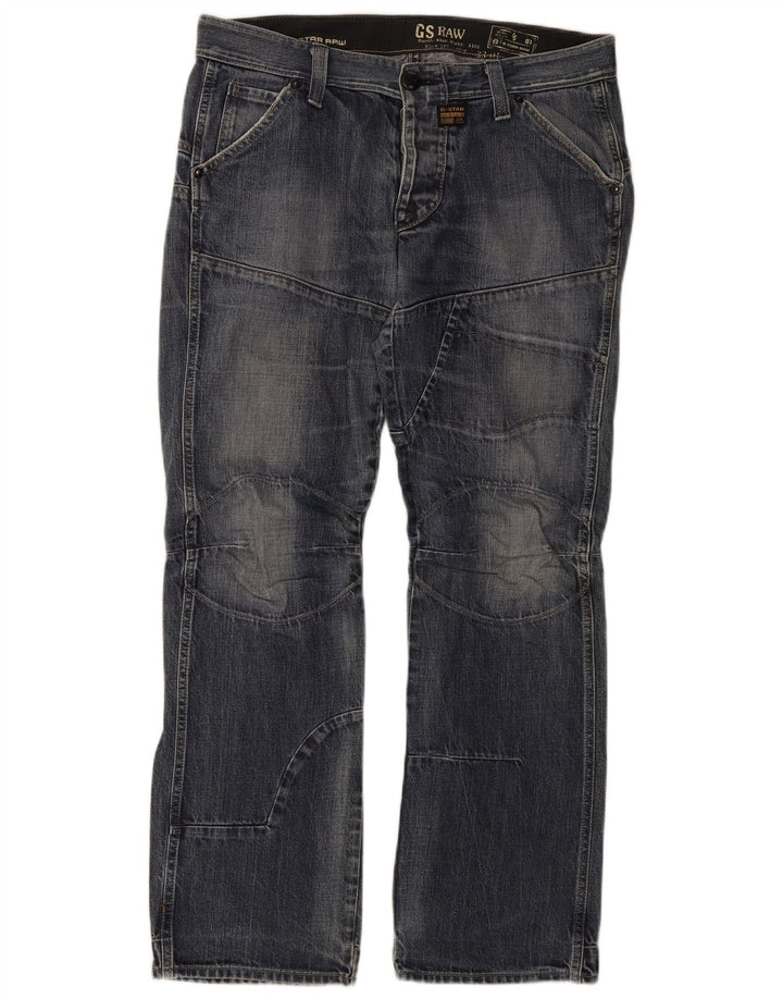 G-Star Herren 3301 Bootcut Jeans W36 L34 Blaue Baumwolle