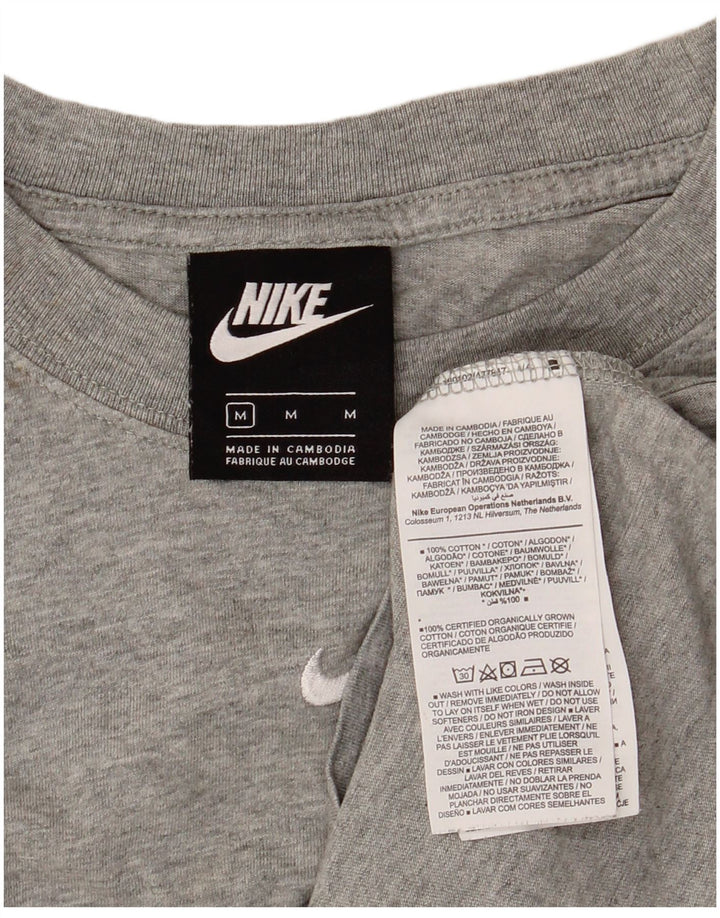 NIKE Herren-T-Shirt-Oberteil aus mittelgrauer Baumwolle
