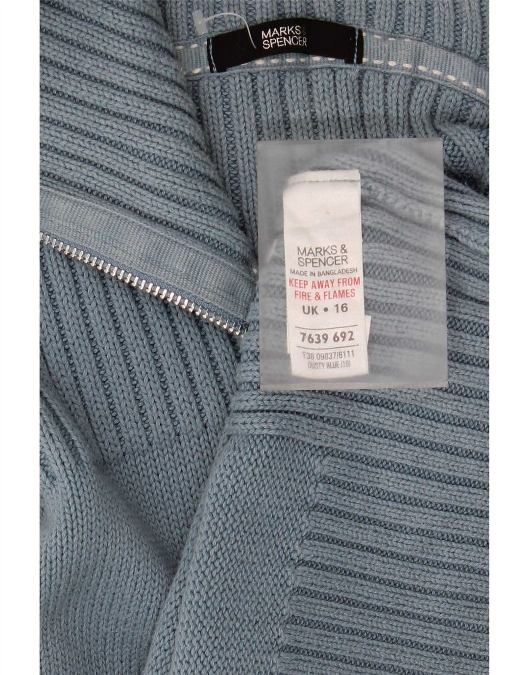 Marks & Spencer Damen-Cardigan-Pullover UK 16 Große blaue Baumwolle