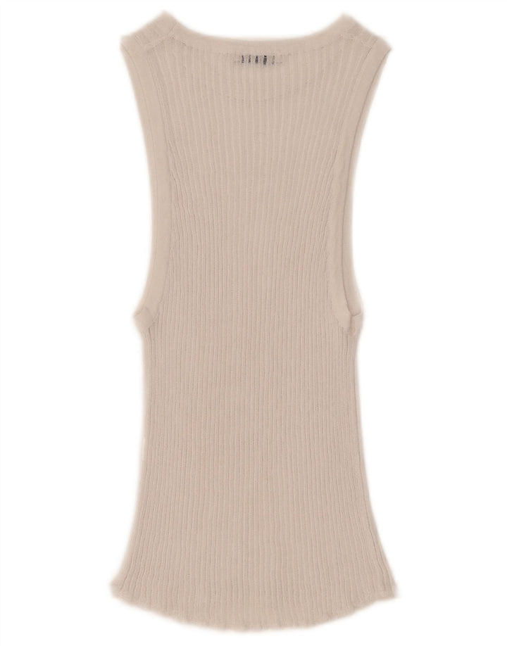 Zara Damen Weste Top UK 14 Medium Weiß