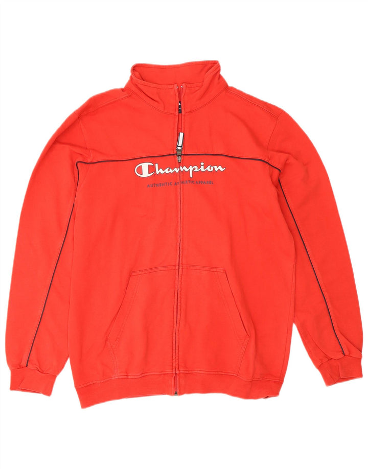 Champion Jungen-Trainingsanzugoberteil mit Grafik, 13–14 Jahre, XL, rote Baumwolle