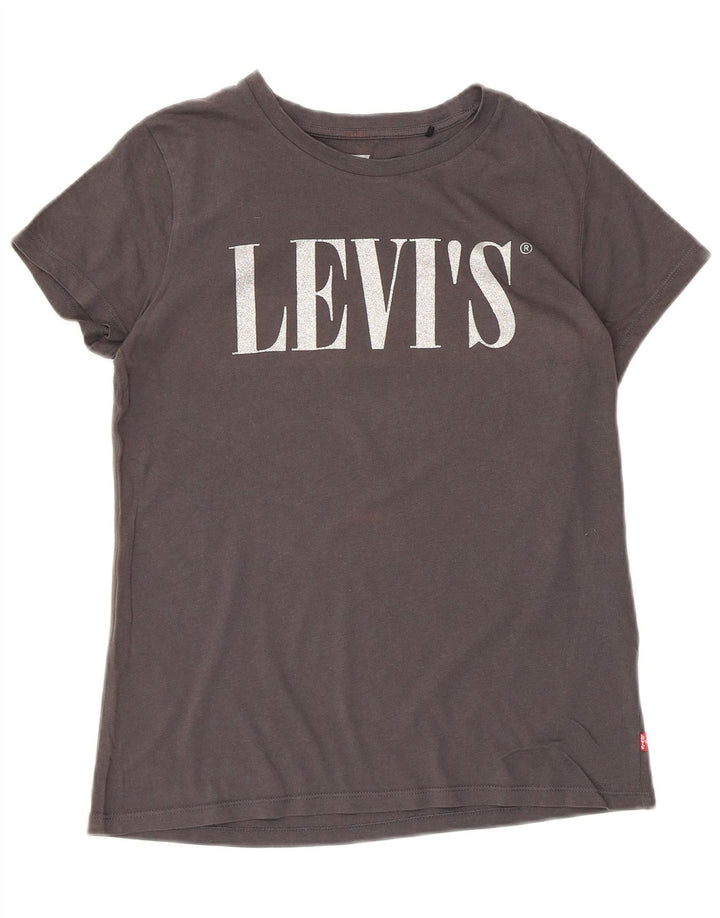 Levi's Damen Grafik-T-Shirt-Oberteil UK 6 XS Grau