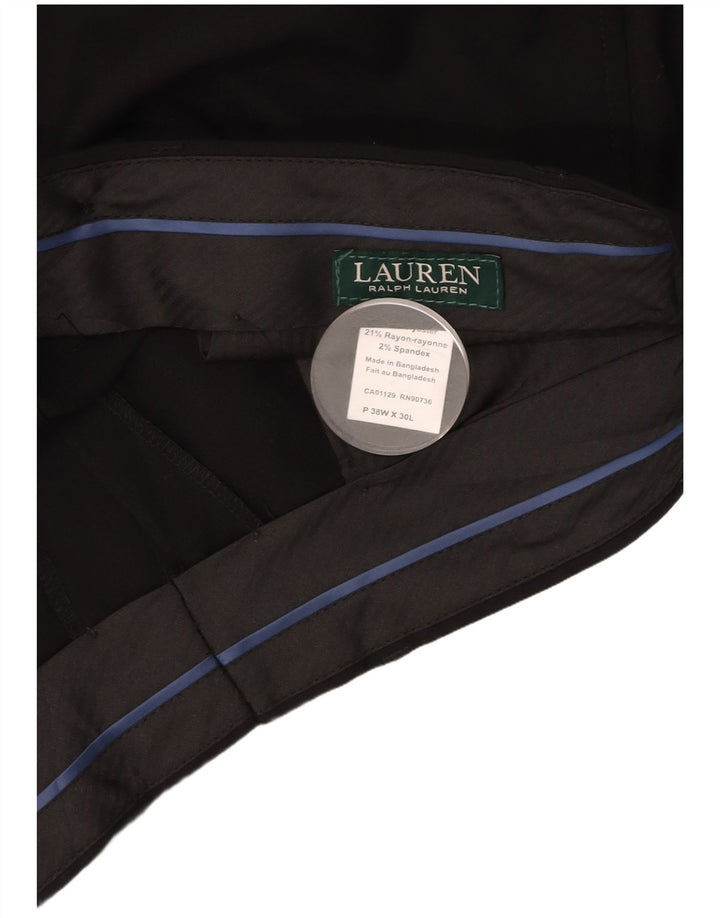 RALPH LAUREN Gerade Herren-Anzughose W38 L30 Schwarzes Polyester