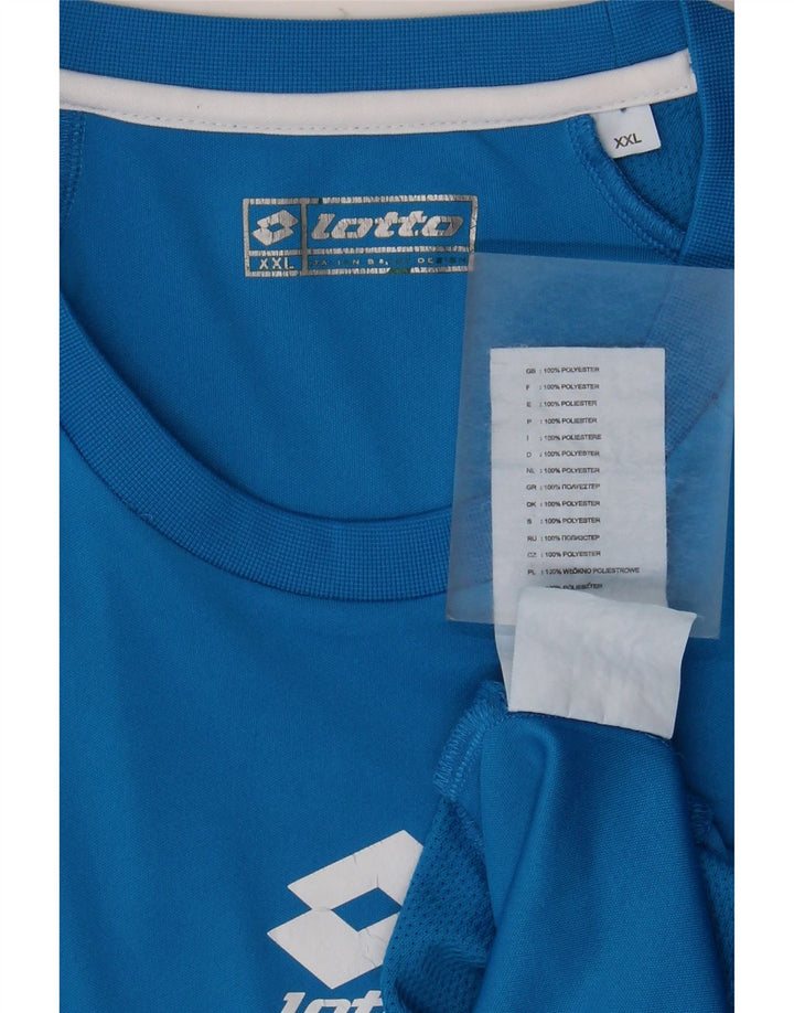 Lotto Herren T-Shirt Top 2XL Blau Colourblock Polyester