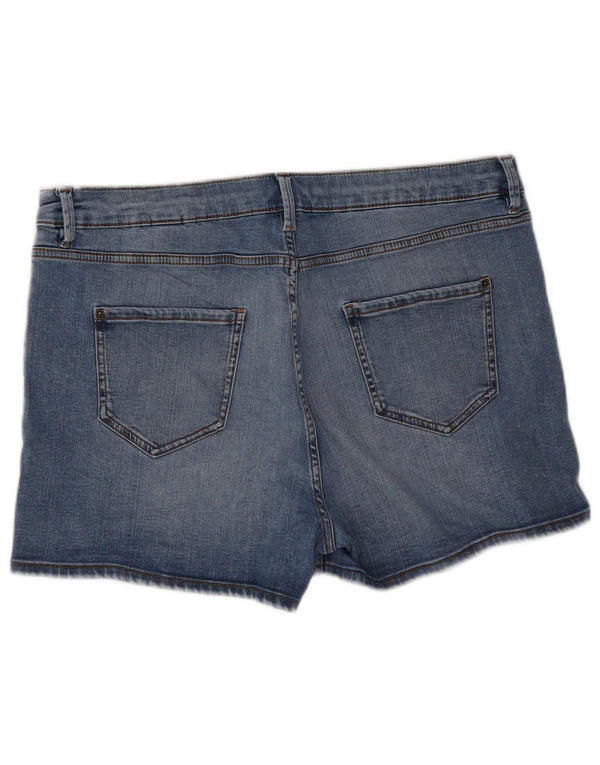 Marks & Spencer Damen Jeansshorts UK 18 XL W36 Blaue Baumwolle