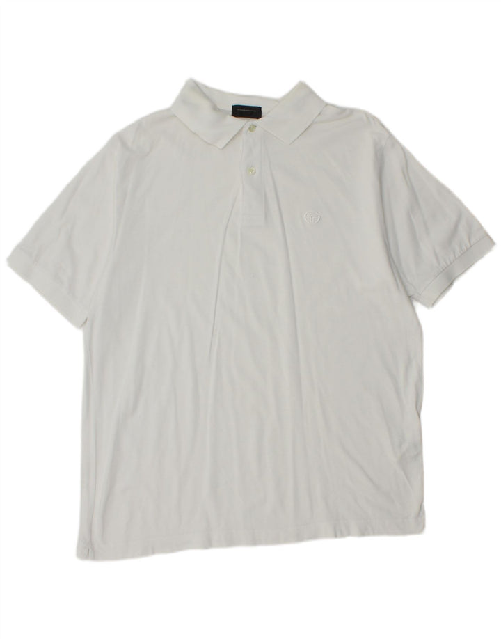 Sergio Tacchini Herren Poloshirt IT 50 Mittelweiße Baumwolle