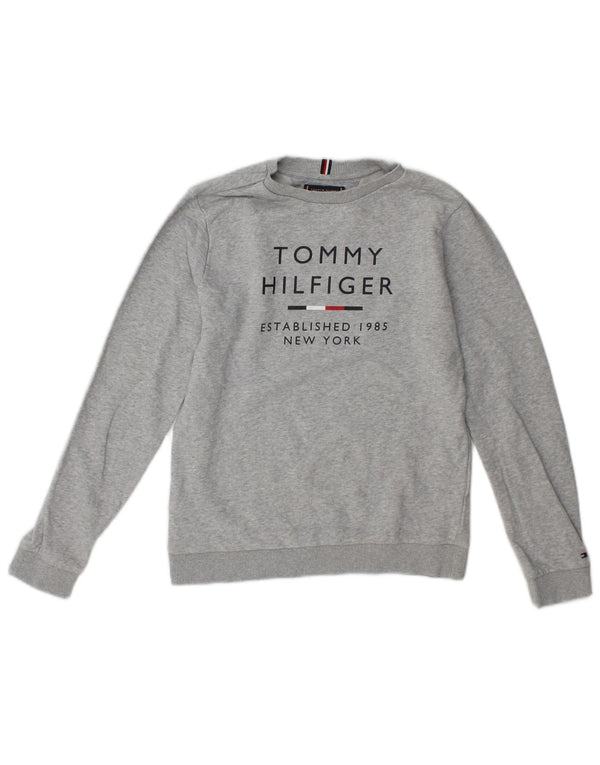 Tommy Hilfiger Grafik-Sweatshirt für Jungen, 12–13 Jahre, grau gefleckt