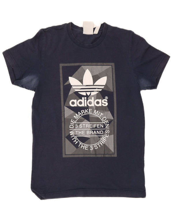 Adidas Herren Grafik T-Shirt Top Small Marineblau Baumwolle