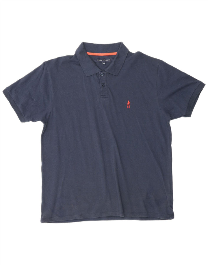 FRENCH CONNECTION Herren-Poloshirt XL aus marineblauer Baumwolle