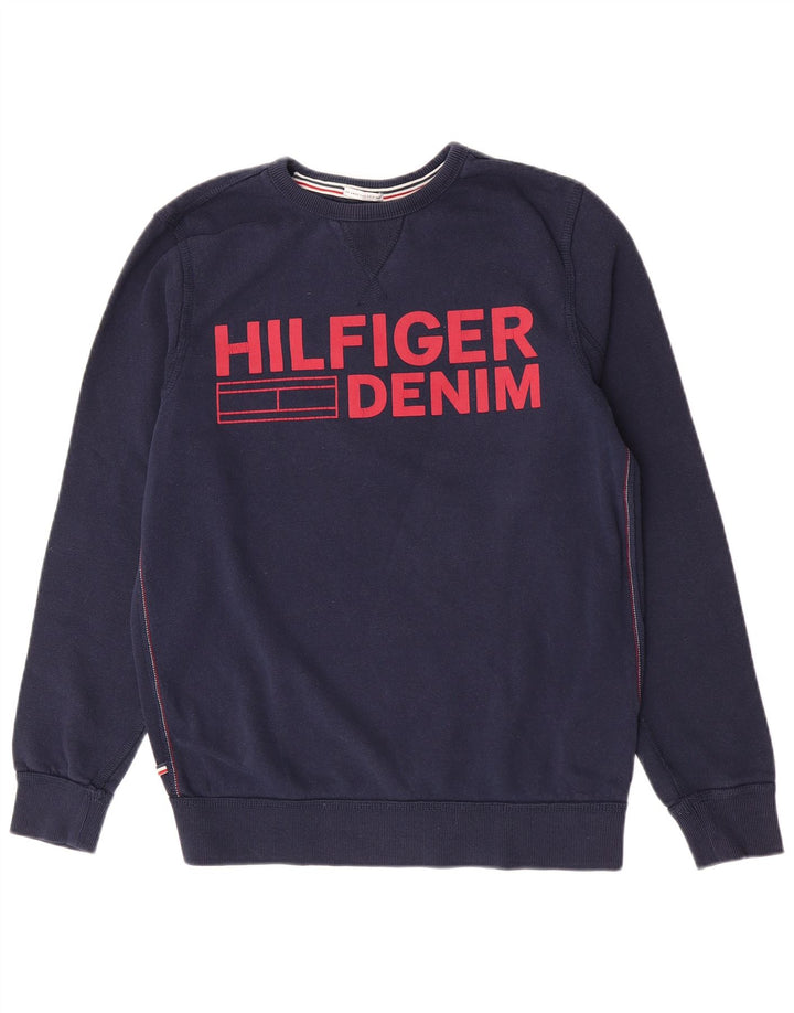 Tommy Hilfiger Herren-Sweatshirt mit Grafik, mittlere marineblaue Baumwolle