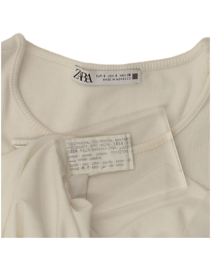 Zara Damen-Fledermauskleid in A-Linie, Gr. 8, Off-White-Polyester