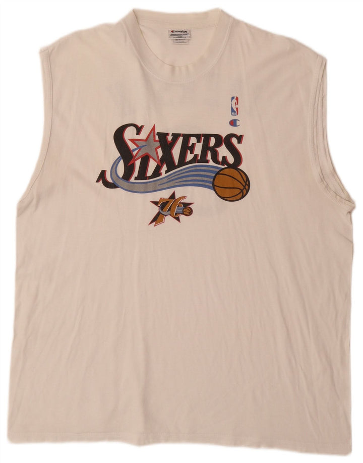 CHAMPION Herren Allen Iverson Philadelphia Graphic Weste Top 2XL Off White