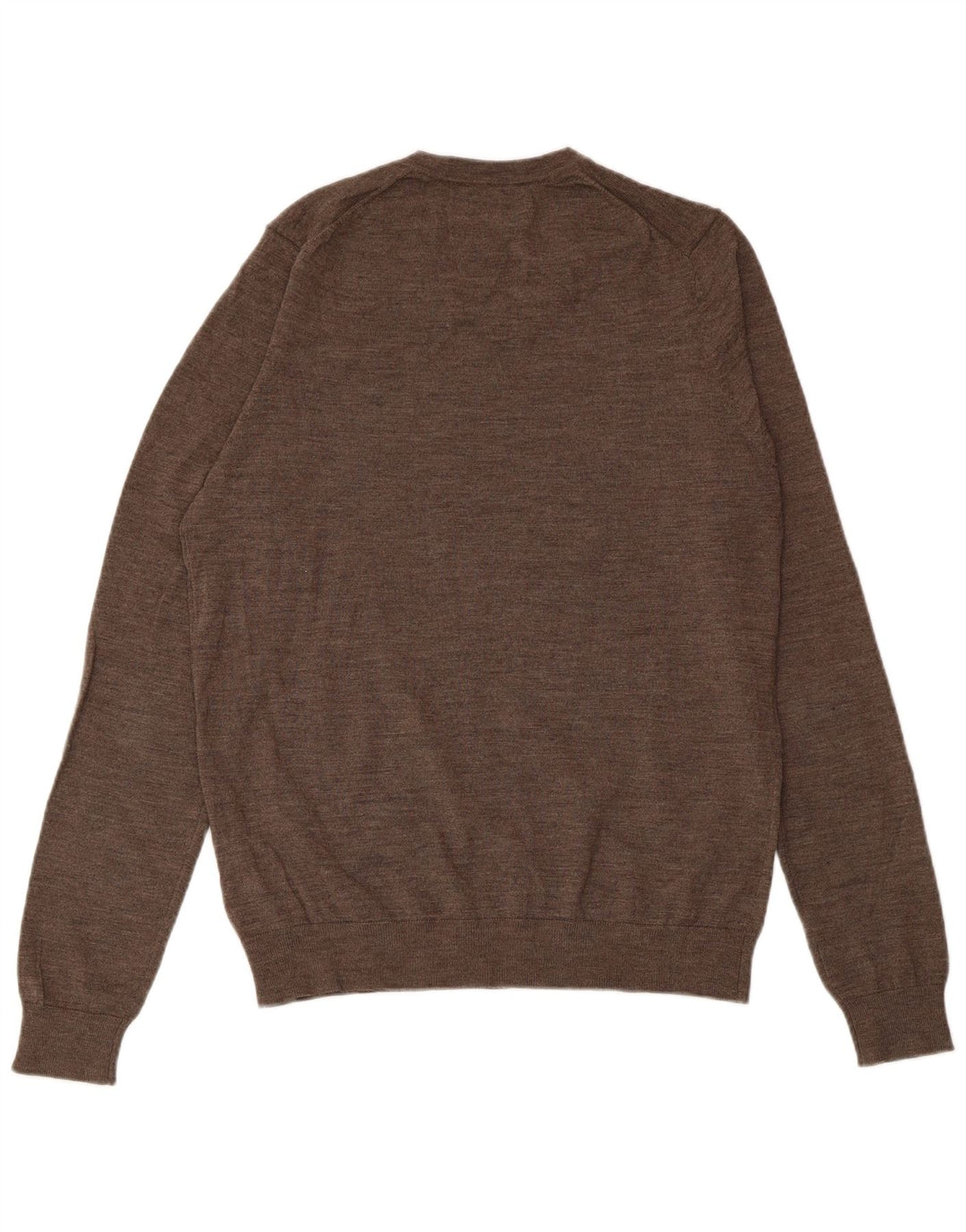 MARKS & SPENCER Herren-Pullover mit V-Ausschnitt aus mittelbrauner Merinowolle