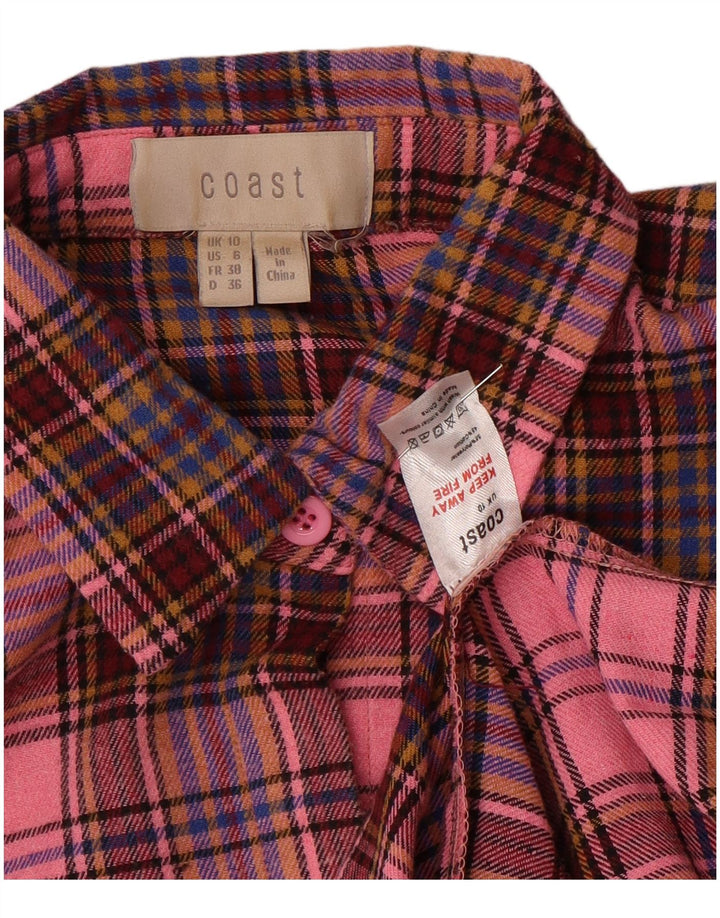 Übergroßes, langärmliges Maxikleid für Damen von Coast, Gr. 10, klein, rosa kariert
