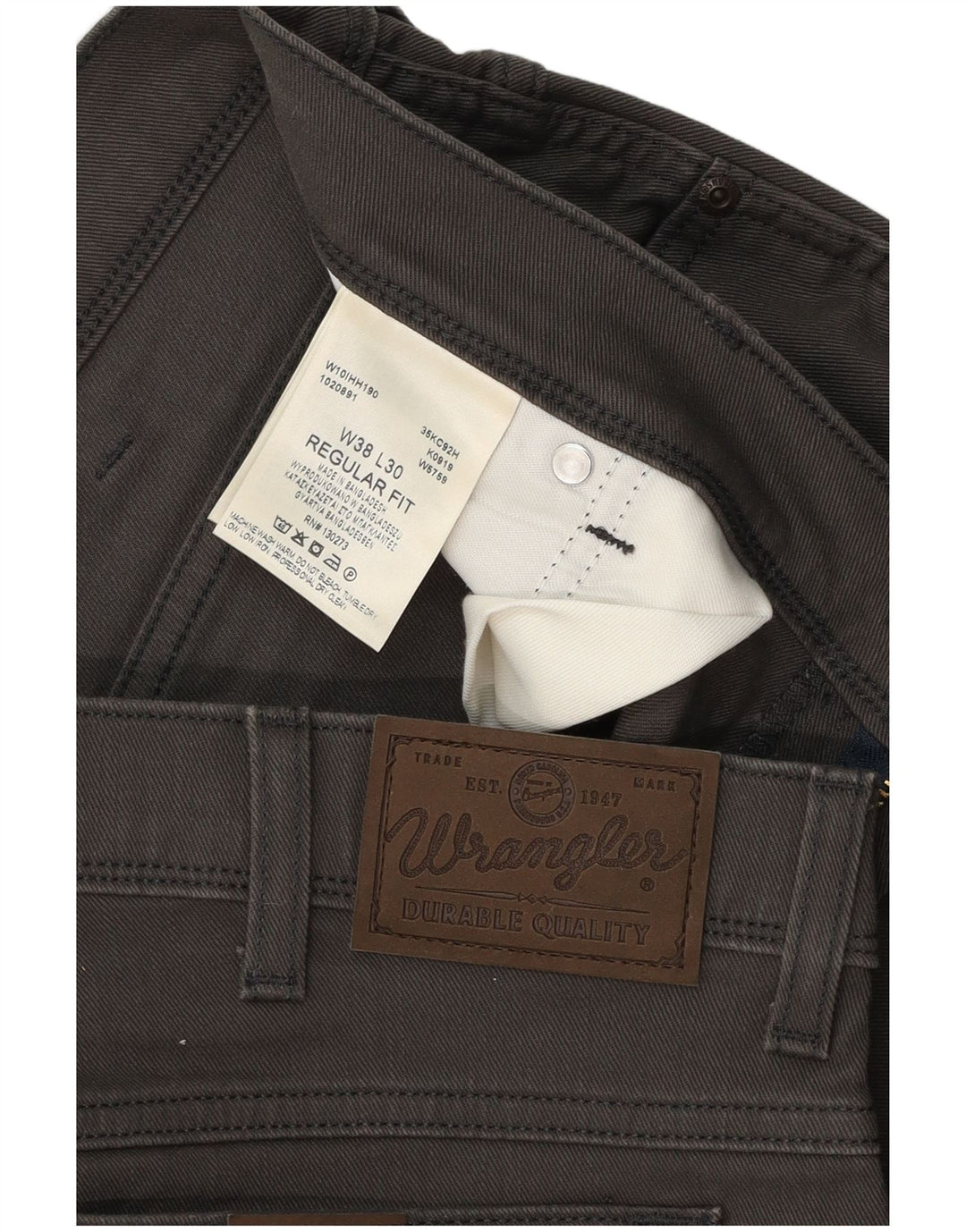 Wrangler Herren Straight Jeans W38 L30 Graue Baumwolle