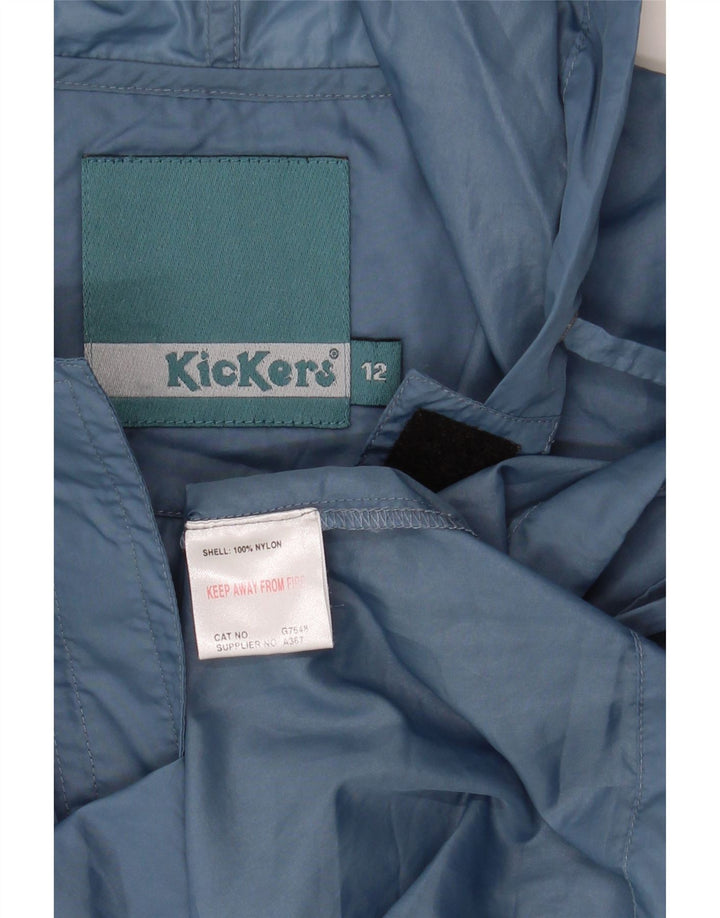 Kickers Jungen-Anorakjacke mit grafischer Kapuze, 11–12 Jahre, blaues Nylon