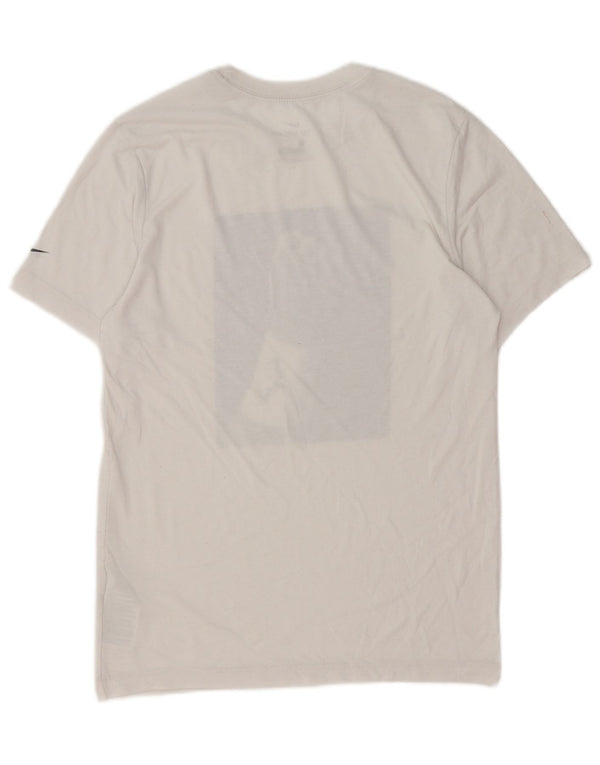 Nike Herren Dri Fit Graphic T-Shirt Top Small Weiße Baumwolle