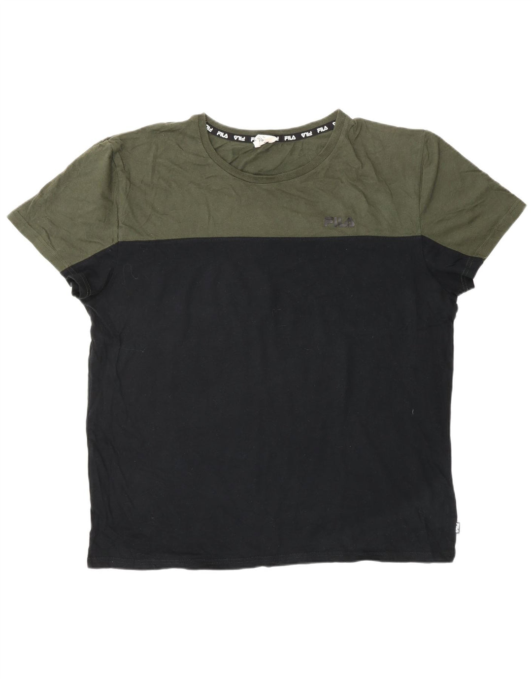 Fila Herren T-Shirt Top 2XL Schwarz Colourblock Baumwolle