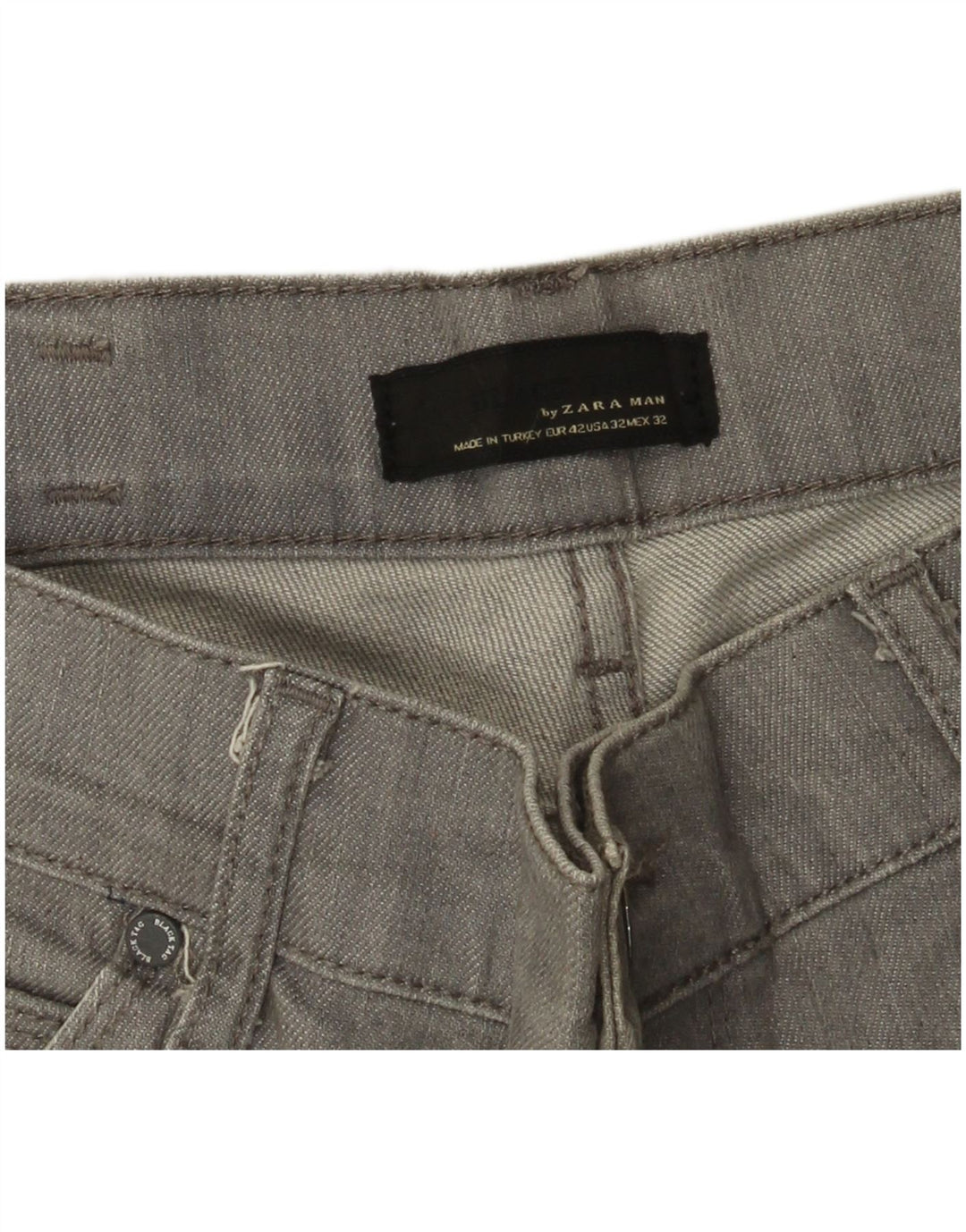 Zara Herren Straight Jeans EU 42 Large W32 L32 Grau
