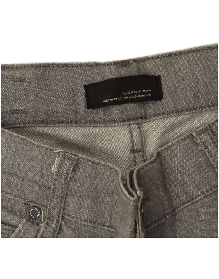 Zara Herren Straight Jeans EU 42 Large W32 L32 Grau