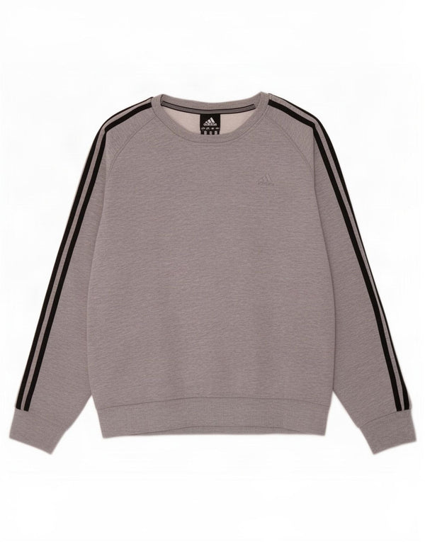 Adidas Mens Sweatshirt Jumper Large Grey Flecked Cotton