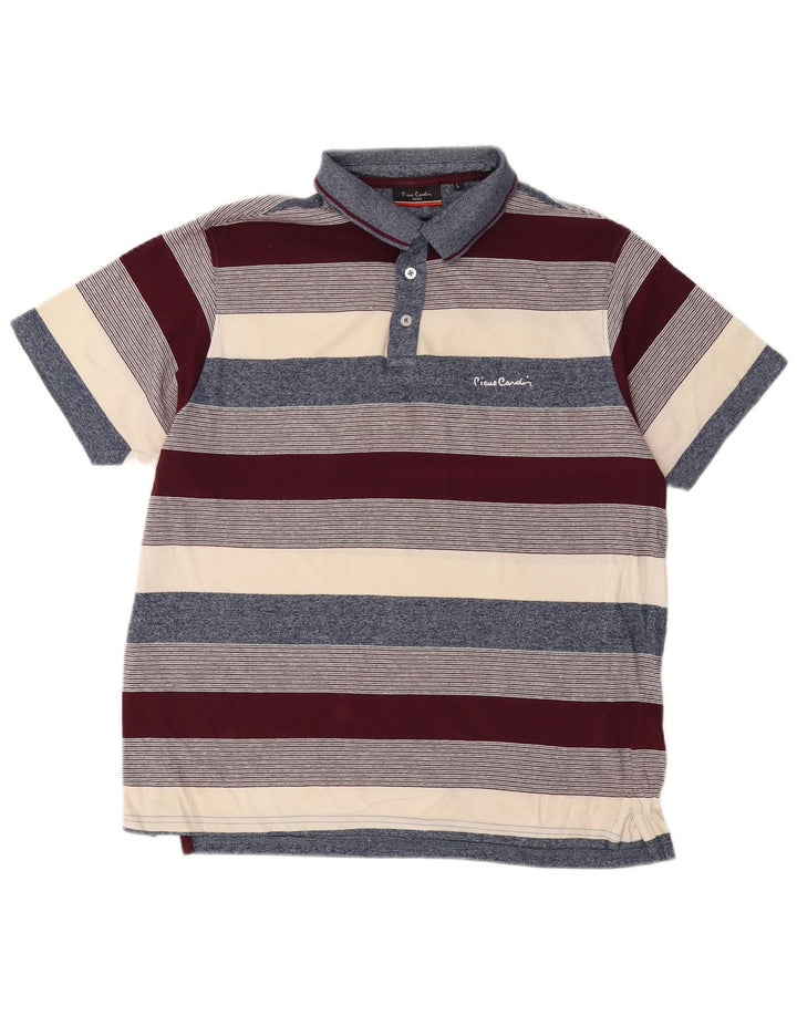 Pierre Cardin Herren-Poloshirt, groß, mehrfarbig, gestreift, Baumwolle
