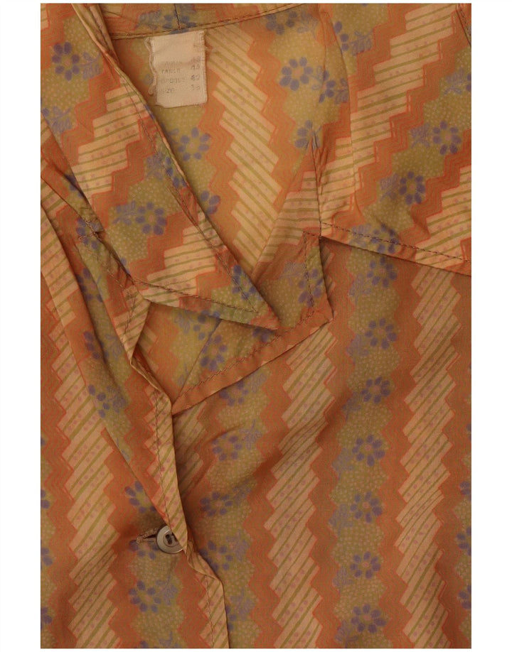 Vintage Damen Shirt UK 16 Large Beige Floral