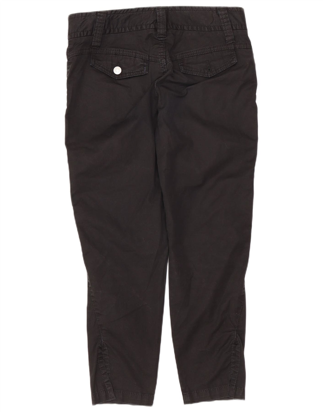 Benetton Damen Slim-Cropped-Hose W36 L24 Schwarz