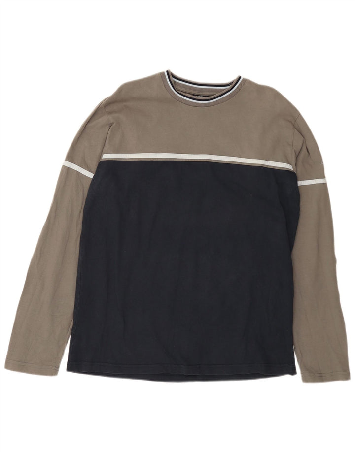 CHAMPION Herren-Top, langärmelig, XL, Grau, Colourblock-Baumwolle