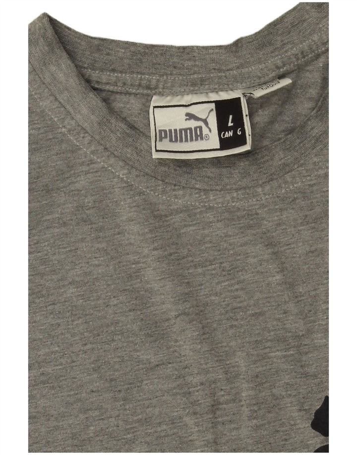 Puma Herren Grafik-T-Shirt-Oberteil, groß, grau gefleckt