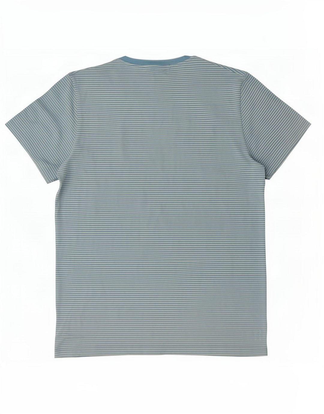 Cos Herren-T-Shirt, normal, mittelblau, Nadelstreifen-Baumwolle