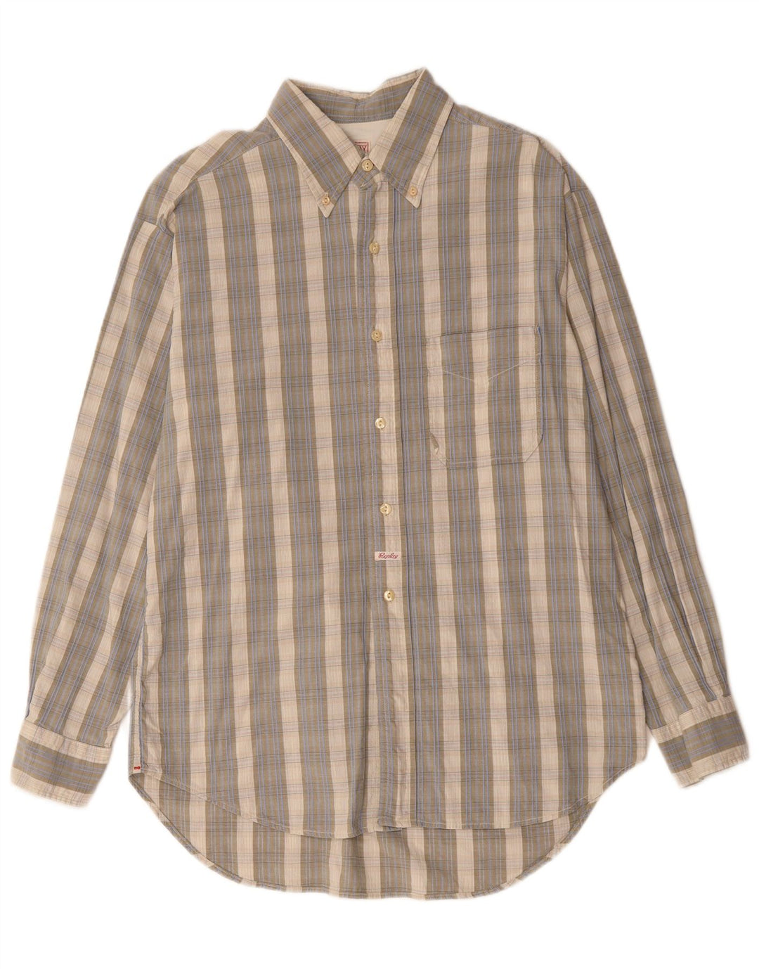 REPLAY Herren-Hemd, groß, grau kariert, Baumwolle