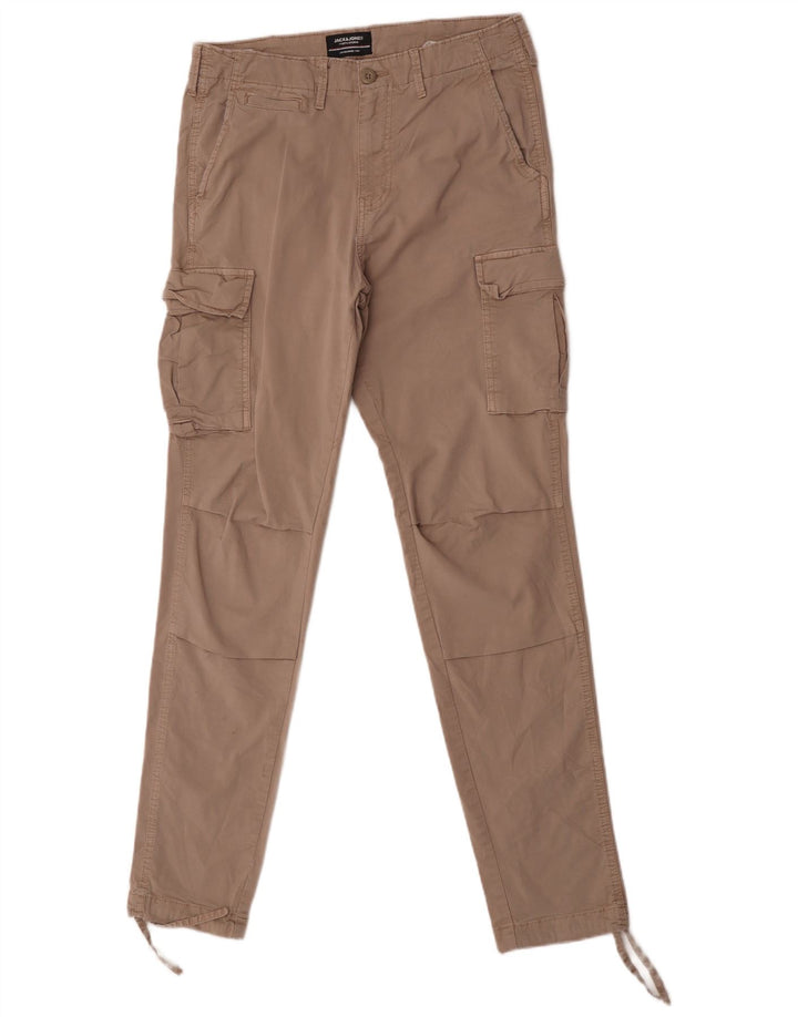 Jack & Jones Herren Slim Cargohose W30 L34 Beige Baumwolle