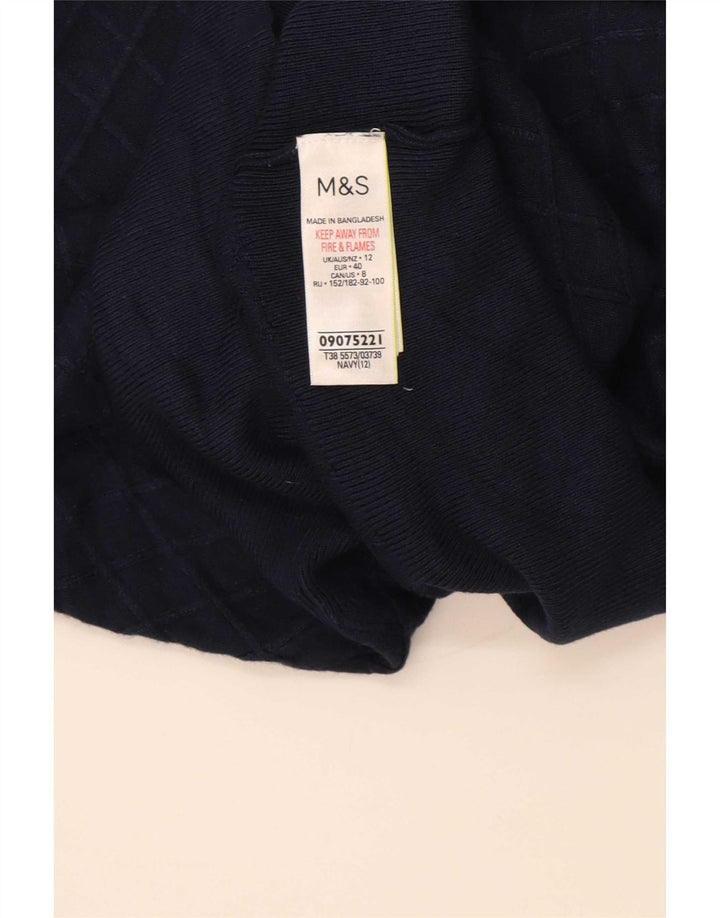 Marks & Spencer Damen-Pullover mit Rundhalsausschnitt, Gr. 12, mittleres Marineblau
