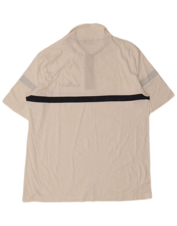 Sergio Tacchini Herren-Poloshirt 2XL, weiße Colourblock-Baumwolle