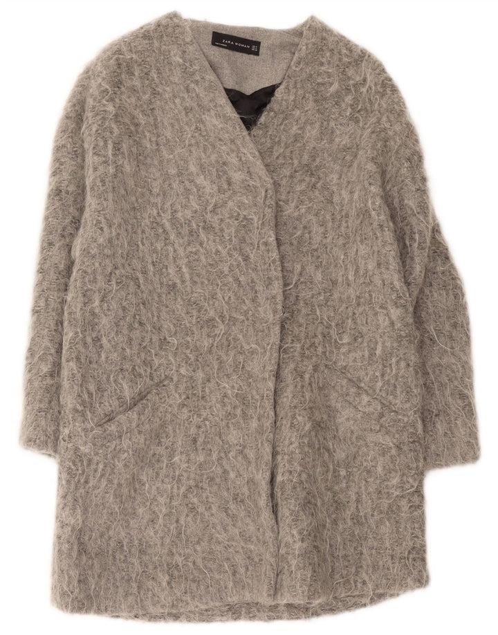 Zara Damen Mantel UK 14 Mittelgrau