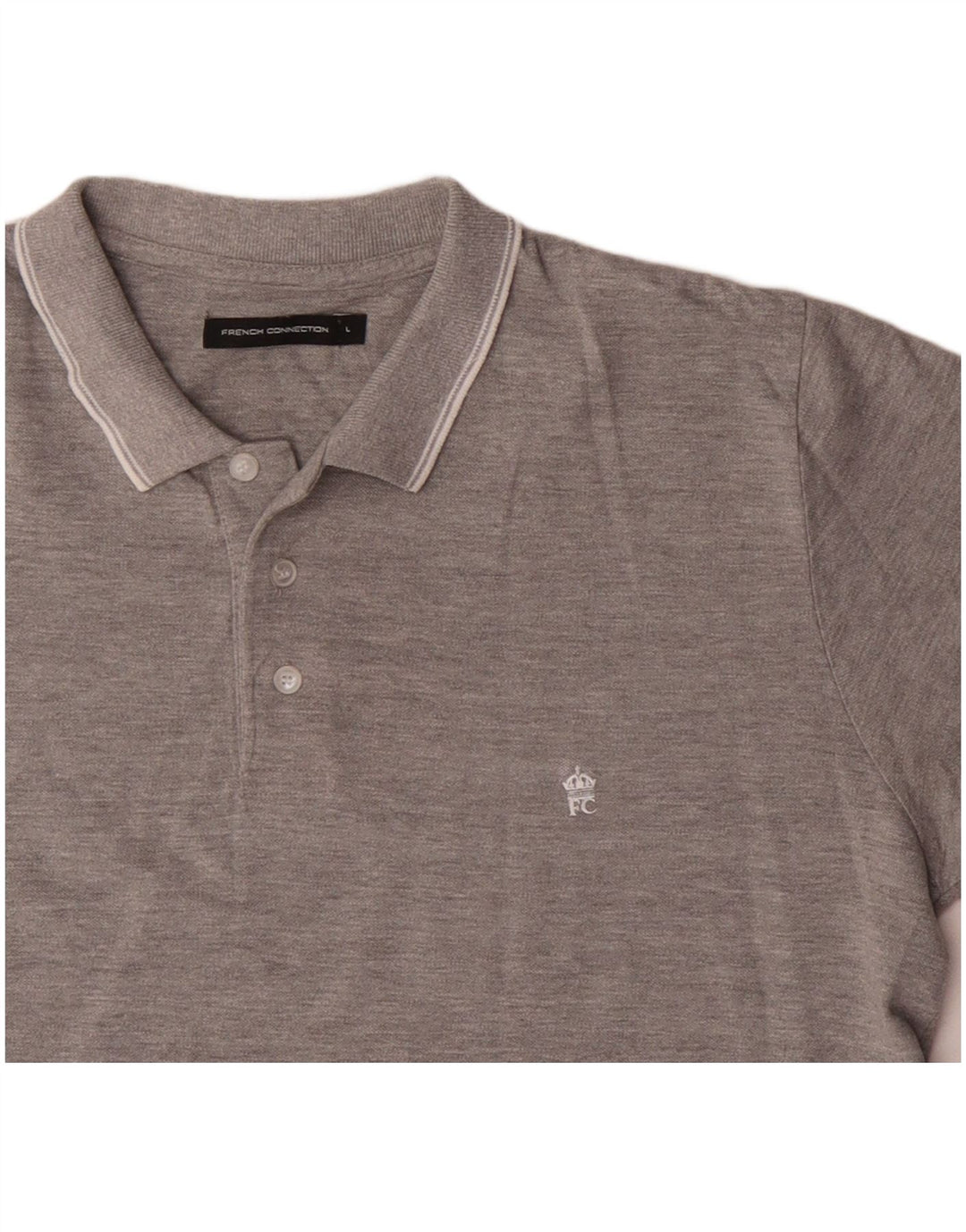 French Connection Herren-Poloshirt, große graue Baumwolle