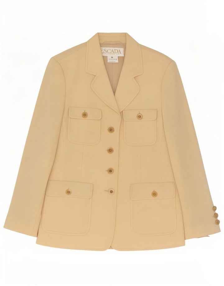 Escada Womens von Margaretha Ley 4-Knopf-Blazerjacke EU 36 Small Beige