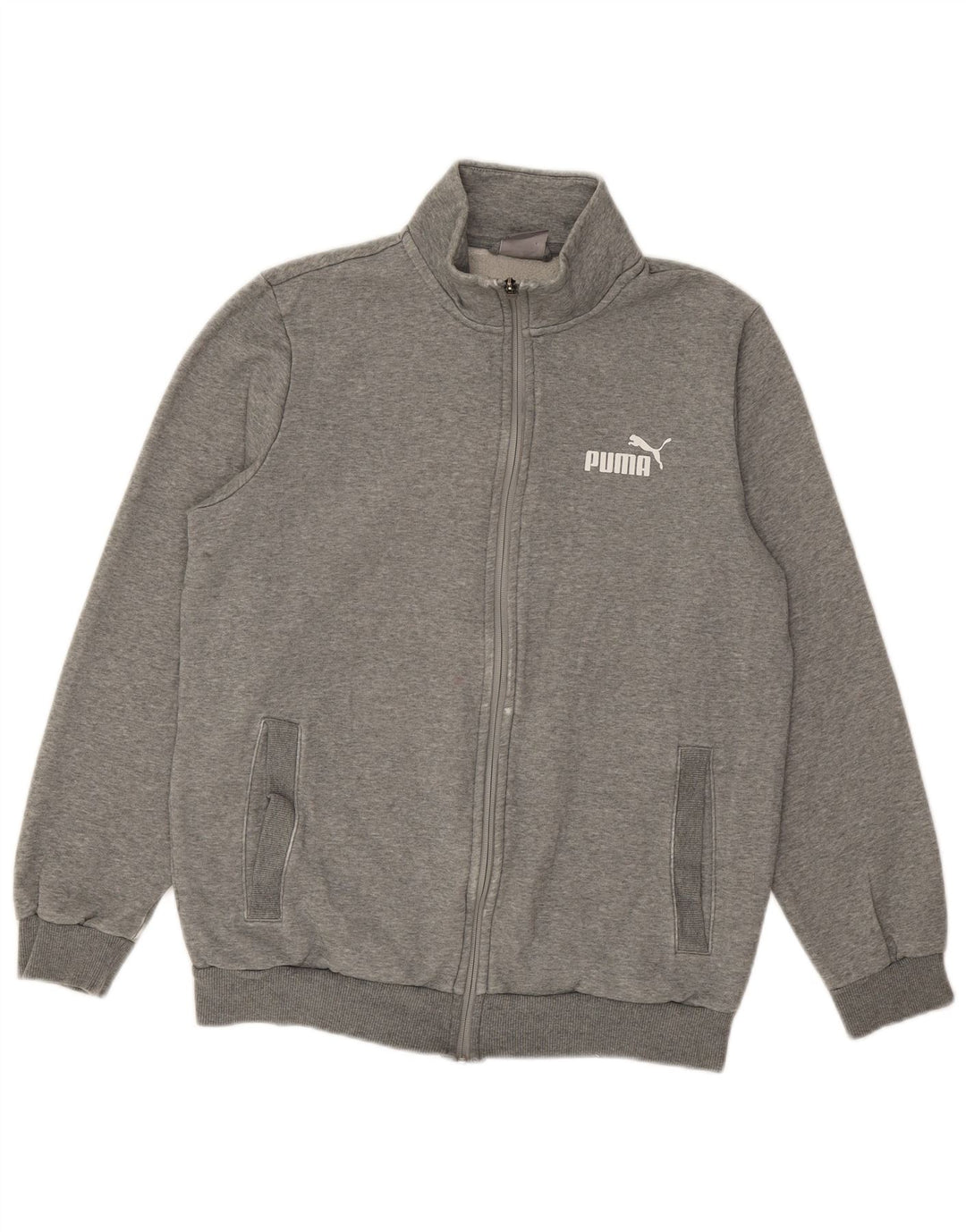 Puma Herren-Trainingsanzug-Top-Jacke, kleine graue Baumwolle