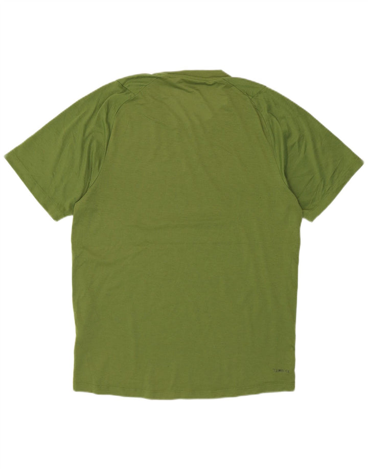 Adidas Herren Climalite T-Shirt Top Small Grün Baumwolle