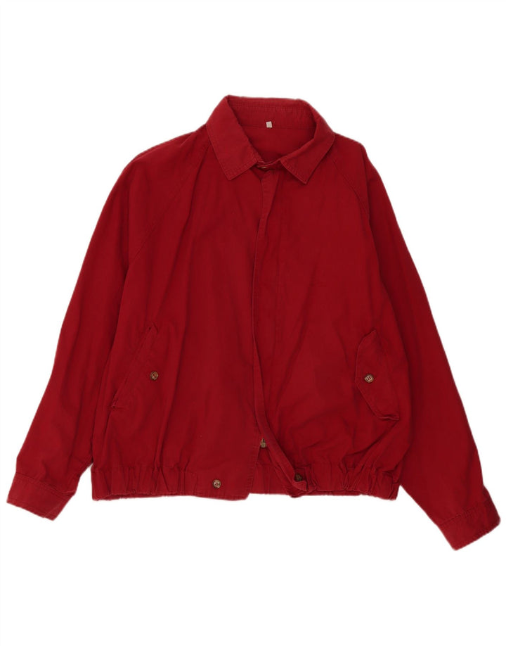 James Dillon Herren-Bomberjacke mit lockerer Passform, UK 38, mittelrote Baumwolle