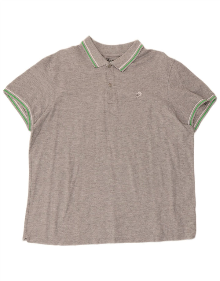 Lotto Herren Poloshirt 2XL Grau Baumwolle