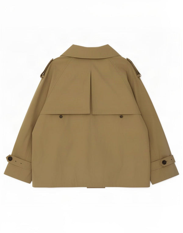 Et Vous Damen Kurzer Trenchcoat UK 20 2XL Khaki Polyester