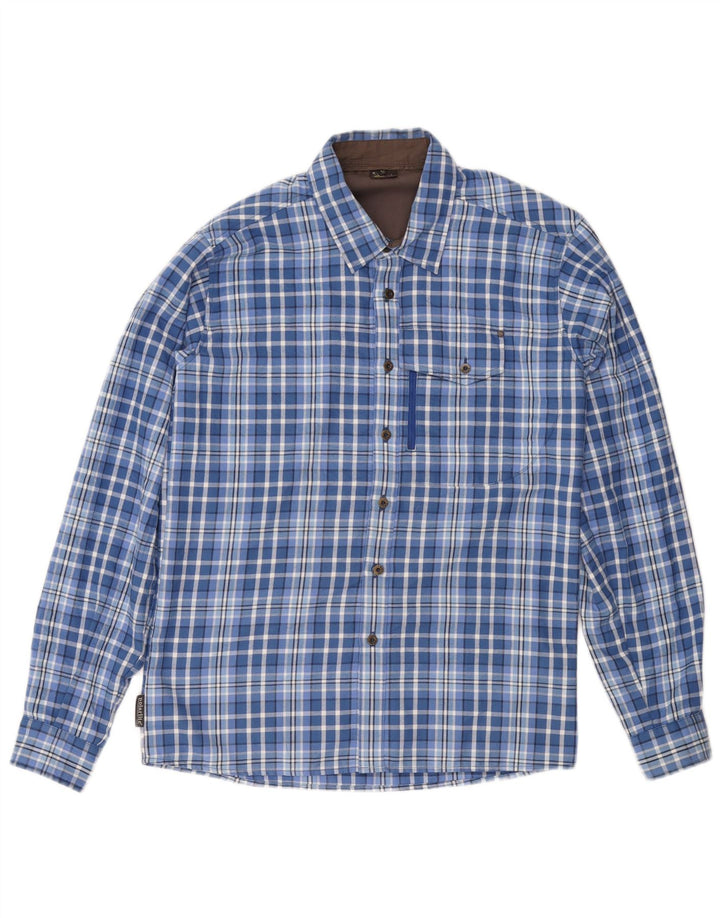 SALEWA Herren-Flanellhemd, klein, blau kariert, Polyester