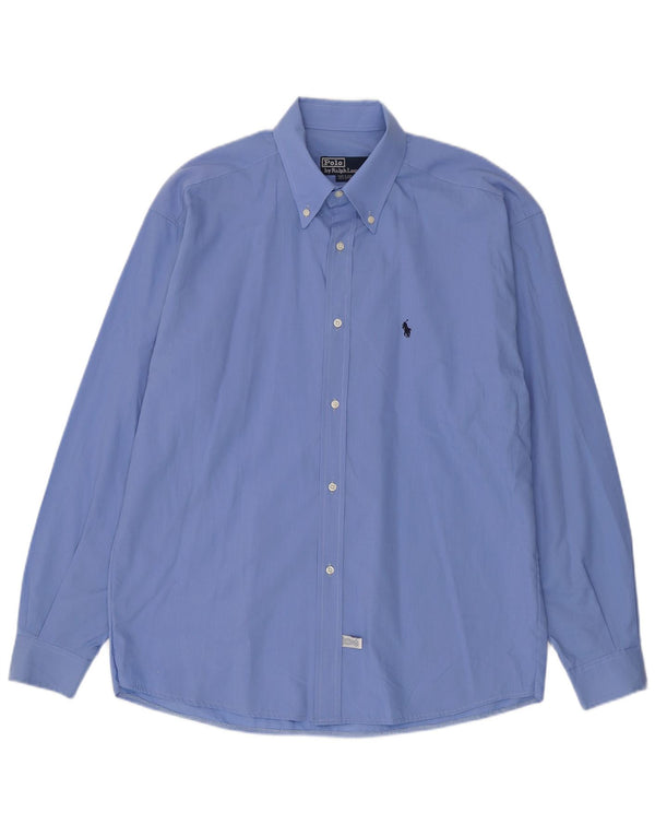 Polo Ralph Lauren Herrenhemd, Größe 17 1/2 XL, blaue Baumwolle